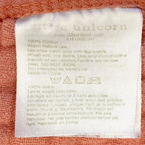 Little Unicorn Swaddle Quilted Baby Blanket Peach Roses Crib Thick Muslin 45x43 - Picture 4 of 8